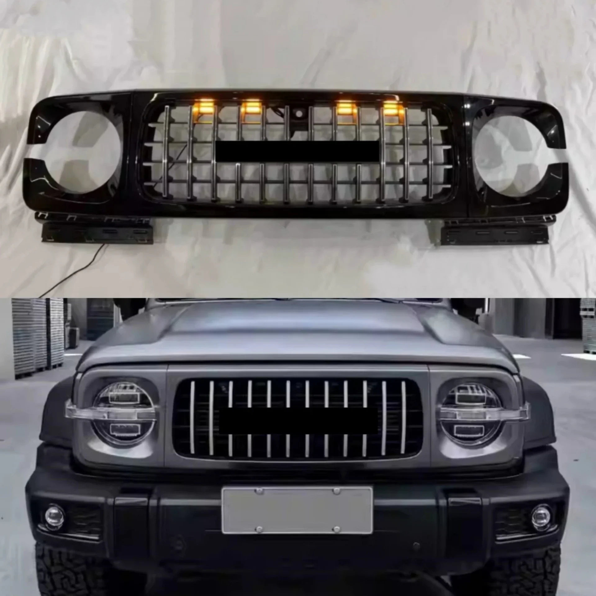 

Передняя решетка с лампой, решетка радиатора для Tank 300, модернизированная второго поколения GT, новый стиль, сетка для бампера, комплект кузова, автомобильные аксессуары