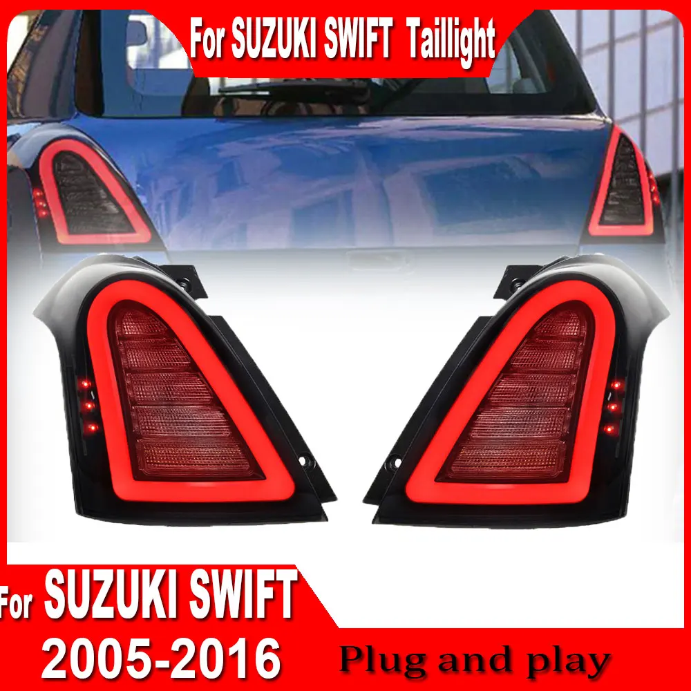 2Pcs For Suzuki Swift 2004 2005 2006 2007 2008-2016 Tail Light Assembly Modification LED Flowing Turn Signals Rear Tail lights