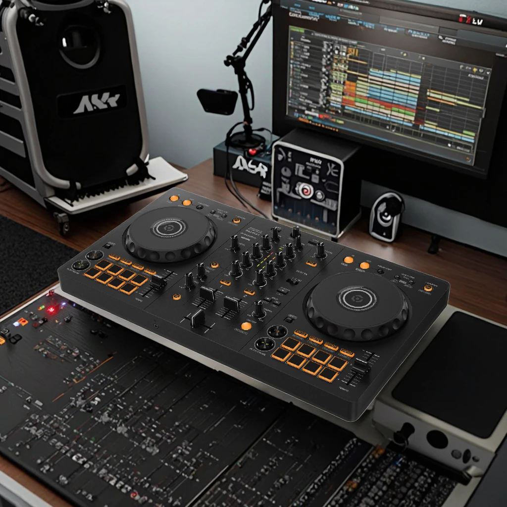 Mixer Audio Profesional DJ DDJ-FLX4 2 Kanal, Kontroler DJ untuk Kontrol DJ, Peralatan Sistem Suara, Speaker & Amplifier