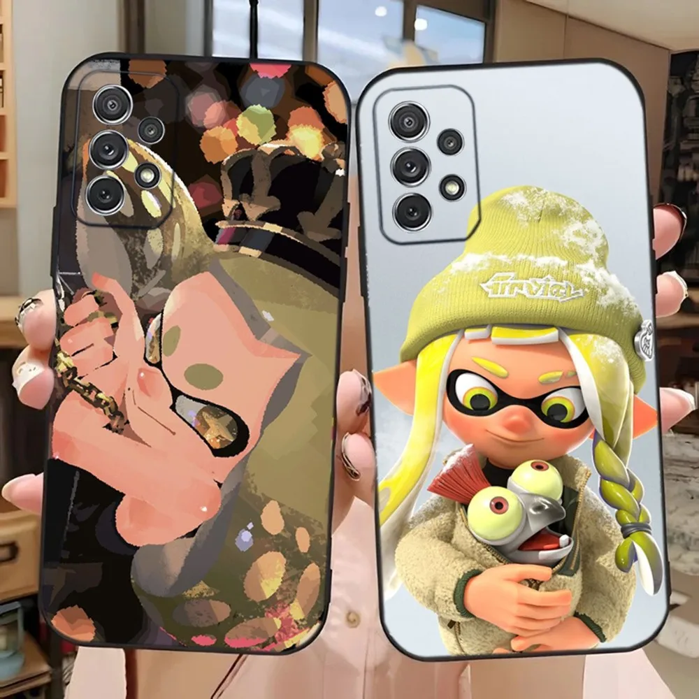 Game S-SplatoonS Phone Case For Samsung Galaxy A13,A21s,A22,A31,A32,A52,A53,A71,A80,A91 Soft Black Phone Cover