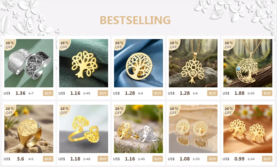 Dawapara Baum des Lebens Damen Ring Klarer Zirkon Verstellbarer Ring Yggdrasil Stammbaum Paar Schmuck Edelstahl Ehering – Detail 1