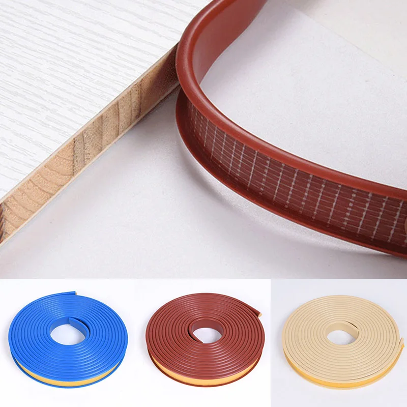 1M Edge Banding Tape Self-adhesive U-shaped Silicone Rubber Seal Strip Wood Board Furniture Cabinet Table Chair Protector Cover