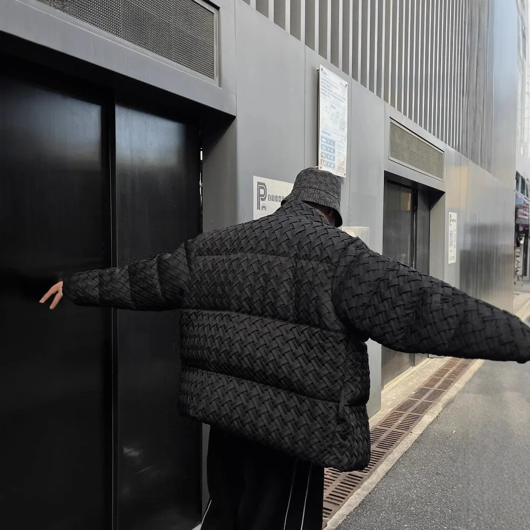 شتاء جديد أزياء الرجال بلون بسيط الأساسية عارضة العصرية فضفاضة الوقوف طوق سستة مبطن الستر الذكور الملابس سترات #3