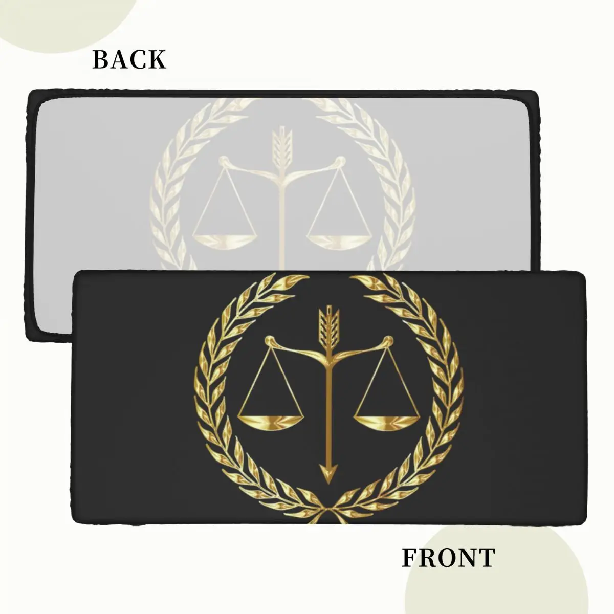 Gold Scales Of Justice Law Logo Customized Rectangular Tablecloth Oilproof Table Cover for Dining Events Table Cloth
