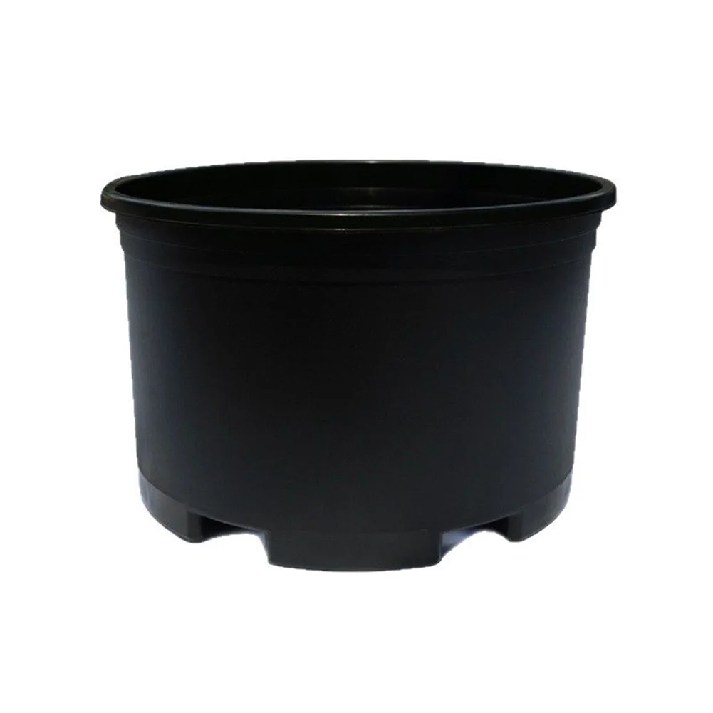 Black Plastic Pot Large Round Plant Pot Garden Decor Contemporary Garden Decor Efficient Drainage Flower Container Drainage Pot