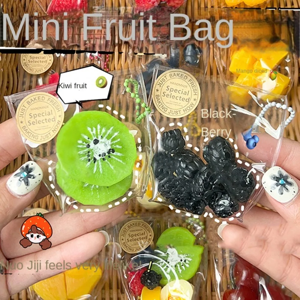 Lovely Fake Fruit Soft Slow Rebound Toys Strawberry Kiwi Squeeze Keychain Office Workers Interesting Children Bag Pendant Gifts