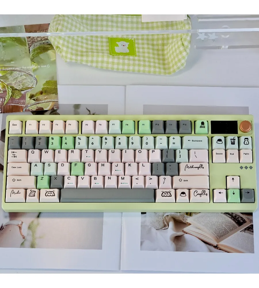 Brown keycaps are thickened material: 1.7-1.8 mm thickness original factory height five-sided sublimation keycaps