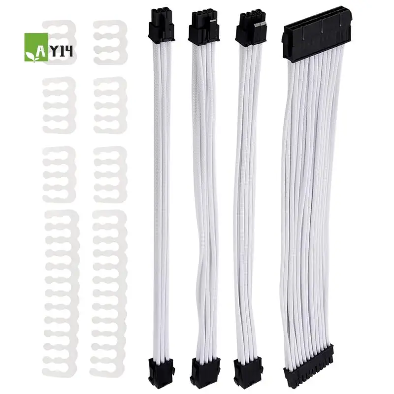 

AY14 -Basic Extension Cable Kit, 1Pcs Atx 24Pin/Eps 4+4Pin/Pci-E 8Pin/Pci-E 6Pin Power Extension Cable