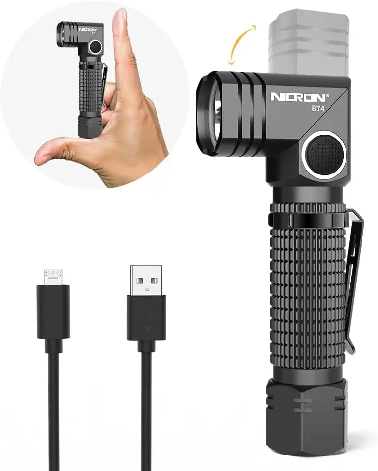 

Фонарик, 700 люмен, карманный фонарик с углом освещения 90 градусов, перезаряжаемый, водонепроницаемый IP65, 5 режимов для кемпинга, активного отдыха, походов, автомобиля