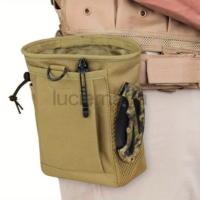 

LUC Molle Dump Pouch with Buckle,Adjustable Holster Bag Hunting Magazine Recovery Pouch Drastring Ammo Bag Belt Waist Fanny Pack