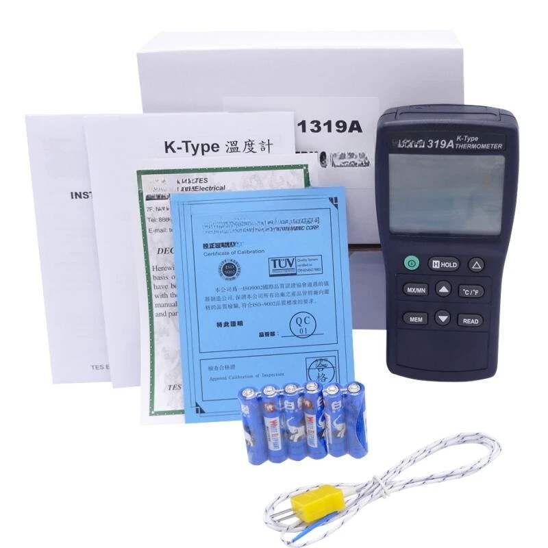 TES-1319A Single Channel Digital Display K Type Thermocouple Thermometer Contact Thermometer