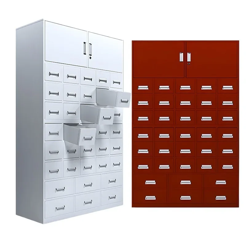 Medicinal material storage cabinet with drawer dispensing table Clinic Thickened chest cabinet Steel traditional Chinese