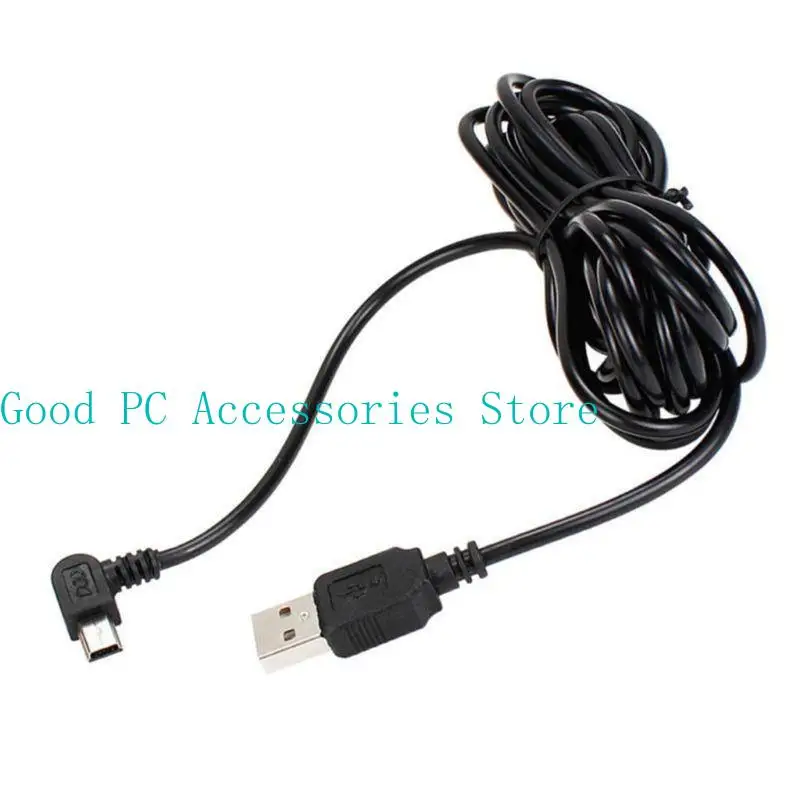 R53C 3.5M USB Tipo-A a Mini Cable carga ángulo recto 5pin para GPS MP3 MP4 Tableta