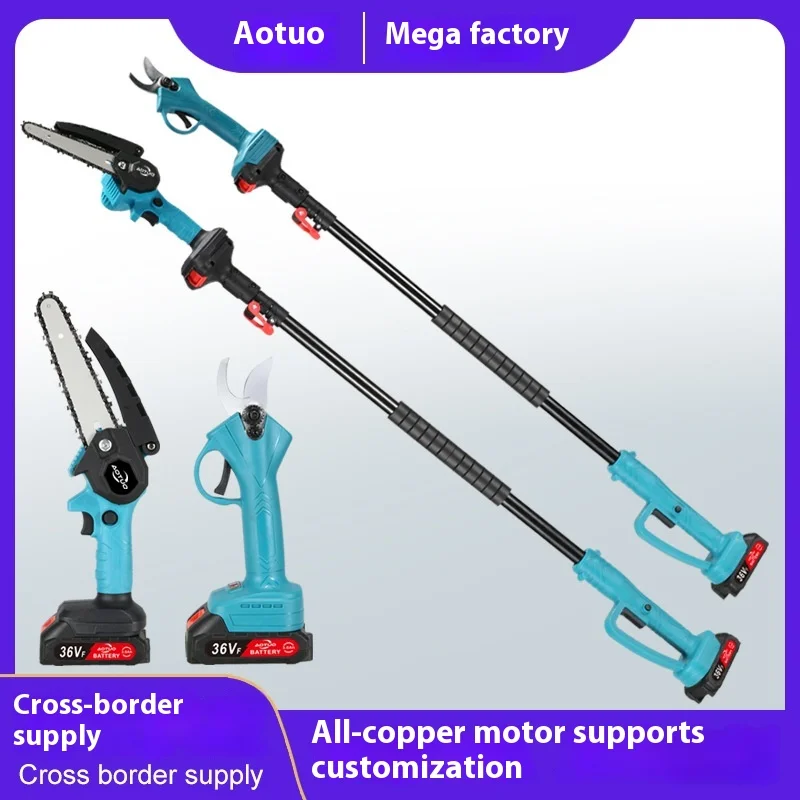 High-Altitude Pruning Electric Scissors Rechargeable Steel Shears for Gardening Powered by Lithium Battery