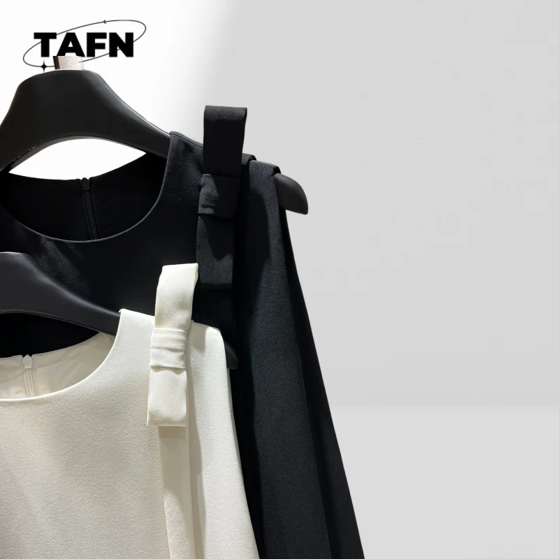 Mouwloze capejurk met strik, casual geruite rok – preppy stijl voor school- en dagelijks gebruik, dag-tot-nacht-outfits AG307