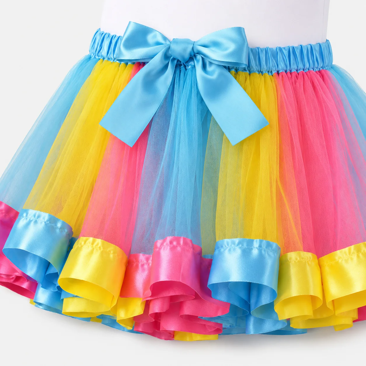 2-teiliges Meerjungfrauen-Outfit für Mädchen, bedrucktes T-Shirt mit „Mermaid Kisses“-Motiv und Regenbogen-Tutu-Rock für Geburtstag/Fotografie – Detail 5