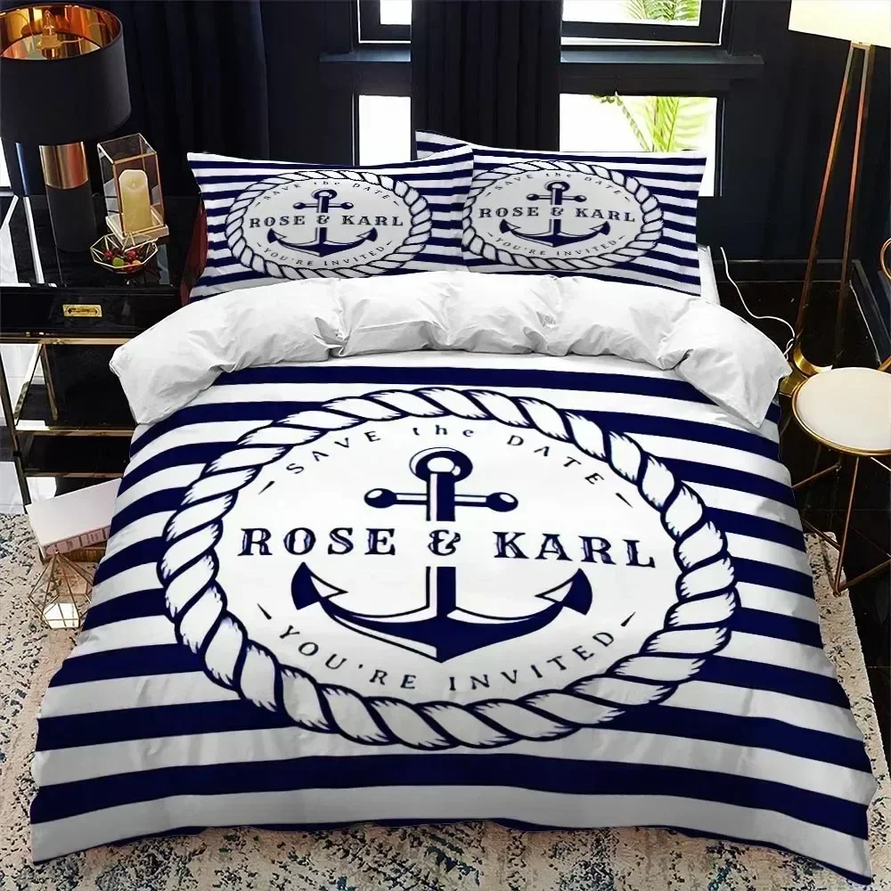 Nautical series duvet cover set queen calico Twin size comforter bedding set Single complete set