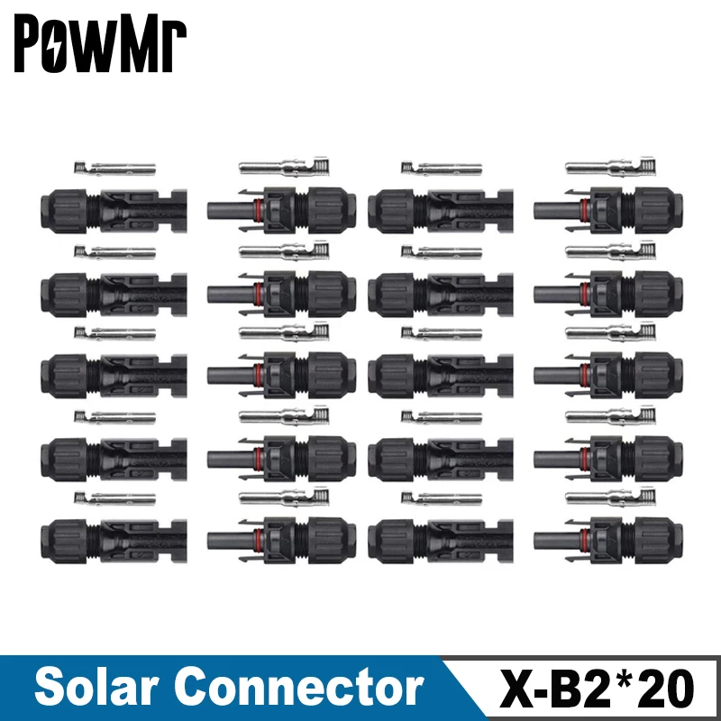 20 Pairs Solar Connector Male and Female  Solar Panel Connector for Solar Cable Suitable Cable Cross Sections 2.5mm2~6.0mm2 IP67