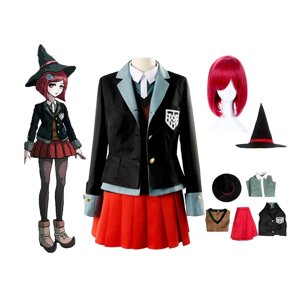 

Anime Danganronpa Magician Yumeno Himiko Girl Uniform Cosplay Costume Halloween Party Set And Wig