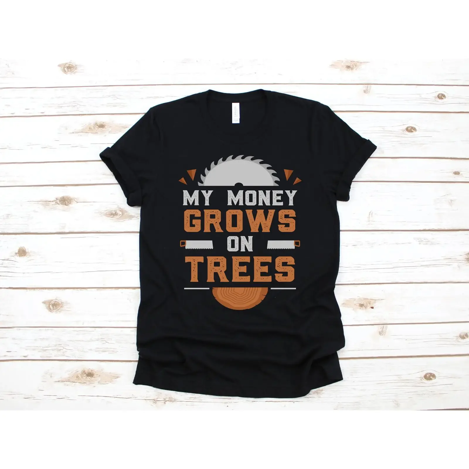 My Money Grows On Trees Funny Arborist Lumberjack T Shirt Casual Tree Cutting Apparel for Woodworker vintage Washed