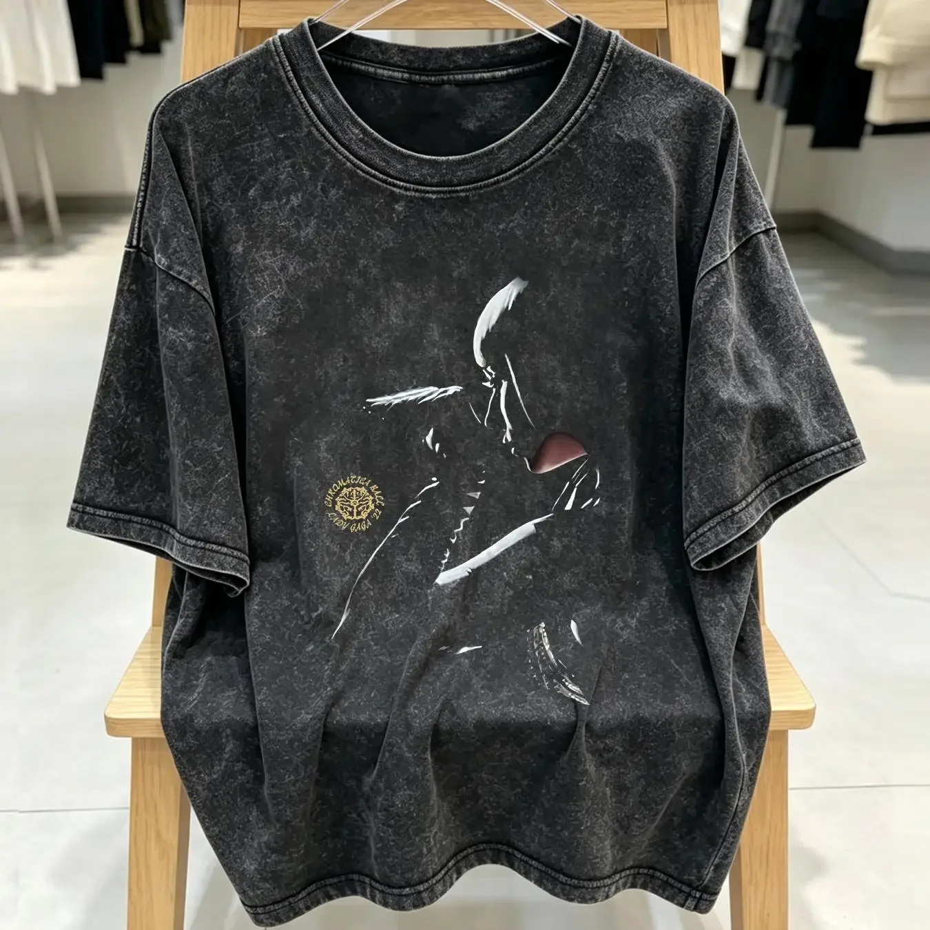 washed T Shirt Lady Gaga Babble On The Chromatica Ball Tour 2022 Double Sided Size M long or short sleeves vintage Washed