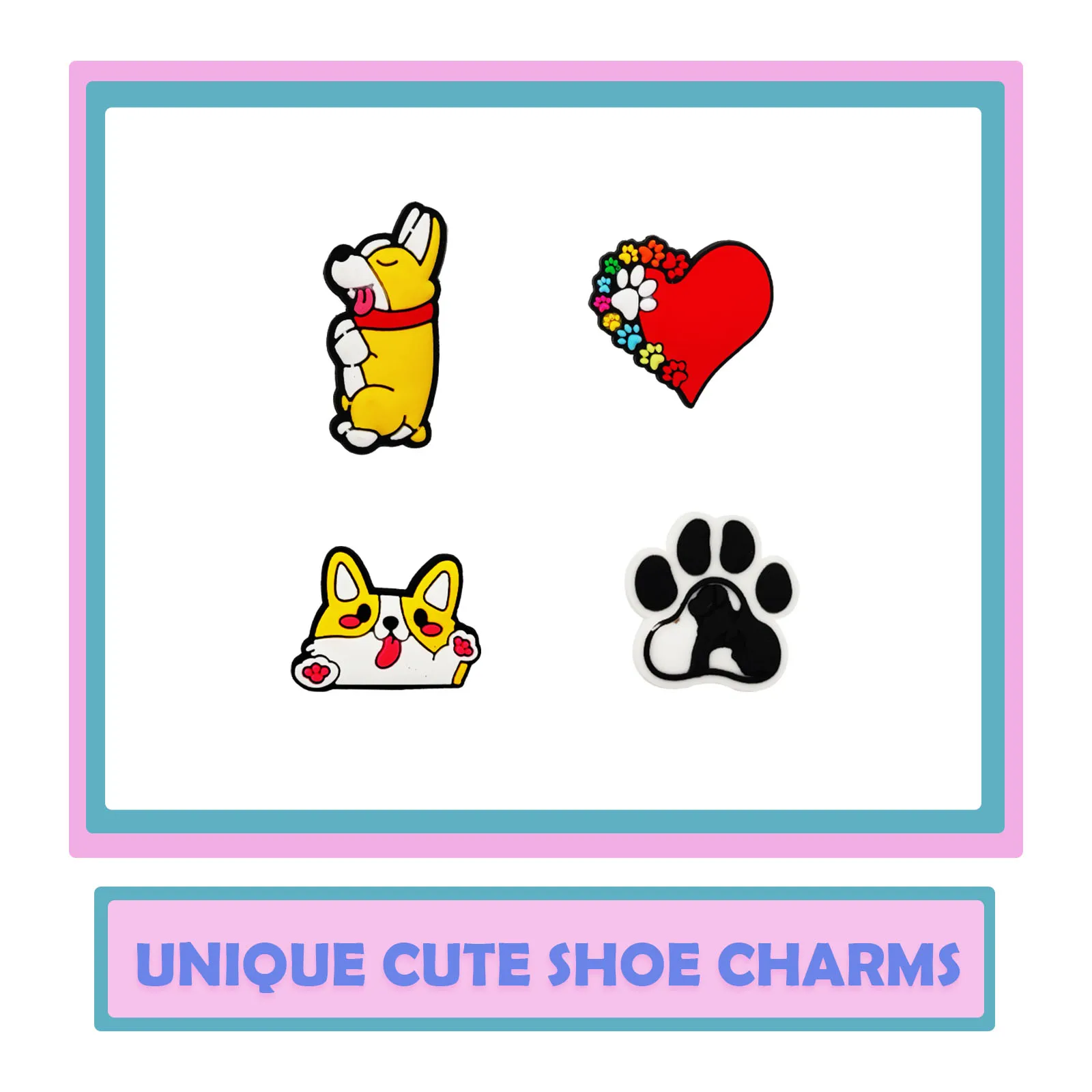 20Pcs Dog Series Shoe Charms For Sandals,Shoe Decorations Accessories Premium Quality Shoe Pins Great Gift Teens Men Women