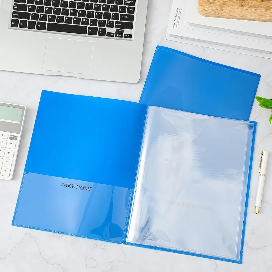12 шт. 2-карманные папки для школы и дома с 4 прозрачными внутренними карманами. Пластиковые сверхмощные папки для домашних заданий. Батьки, учителя, коммуниции.