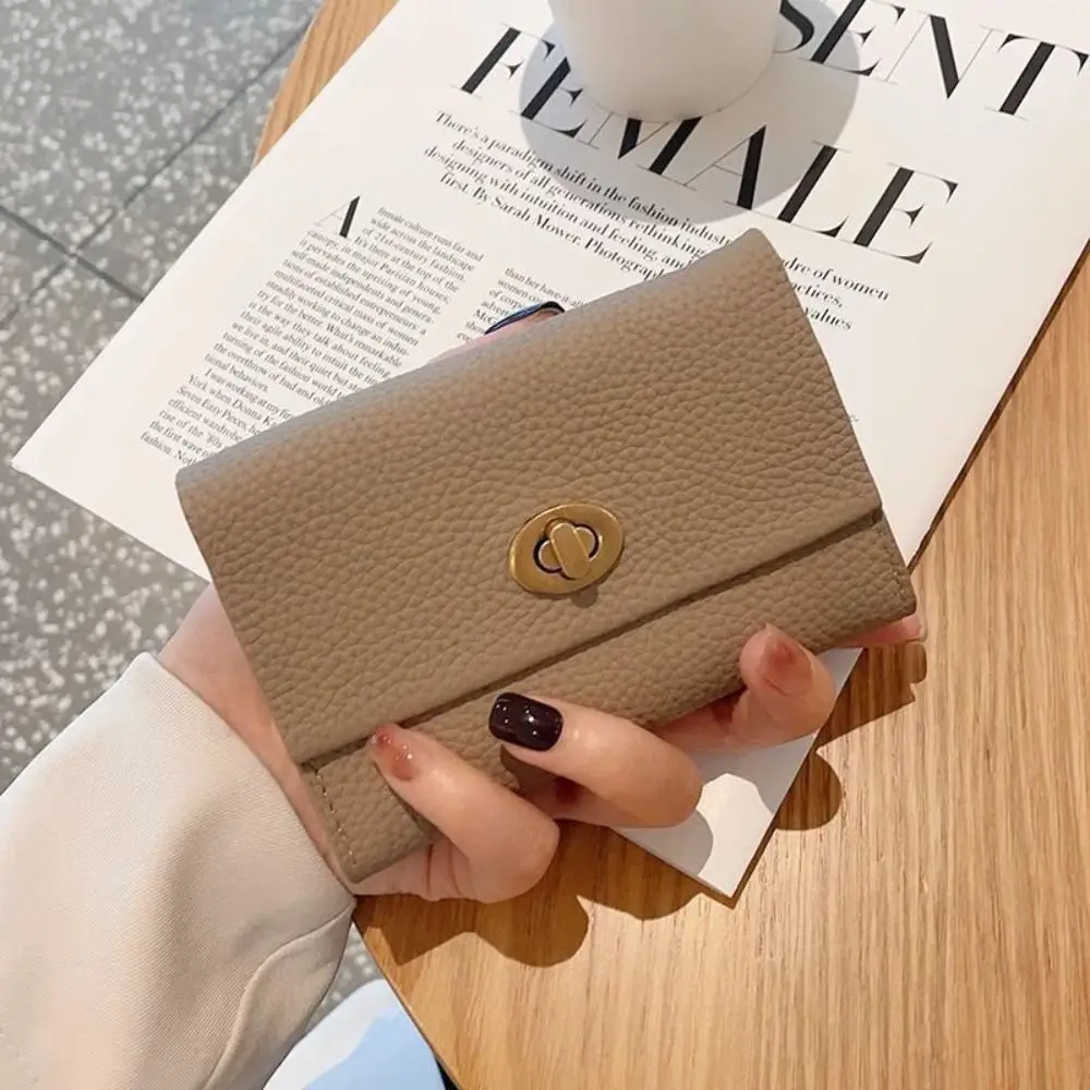 Mini monedero corto de 2 pliegues, billetera Retro de cuero PU, monedero estilo INS, tarjetero para niñas, regalo para estudiantes