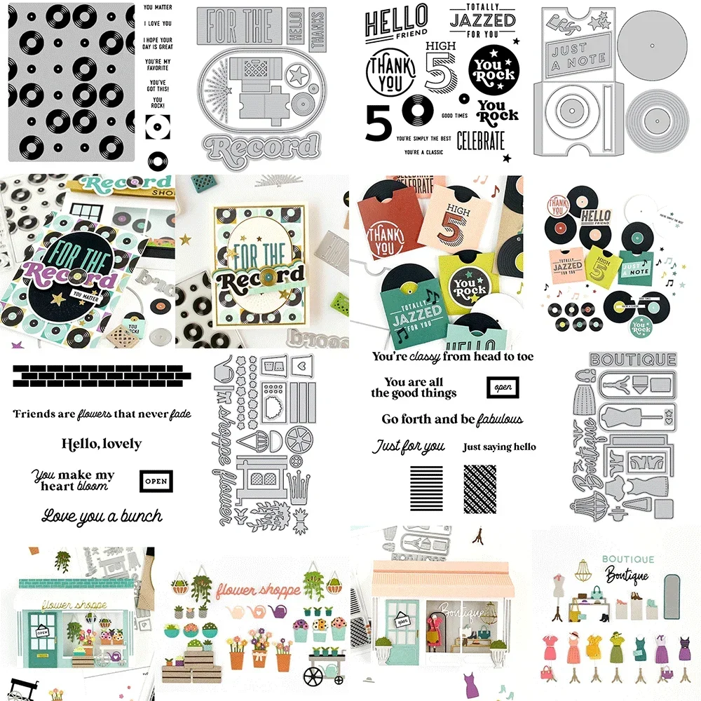 

Furuitur Bundles Clear Stamps And Metal Cutting Dies For DIY Craft Making Card Photo Album Scrapbooking Decoration
