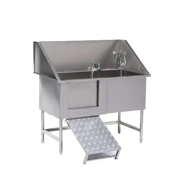 Stainless Steel 304 Pet Spa Dog Bathtubs Washing Dogs Cats Grooming Bath Pet Bathtub With Footrest