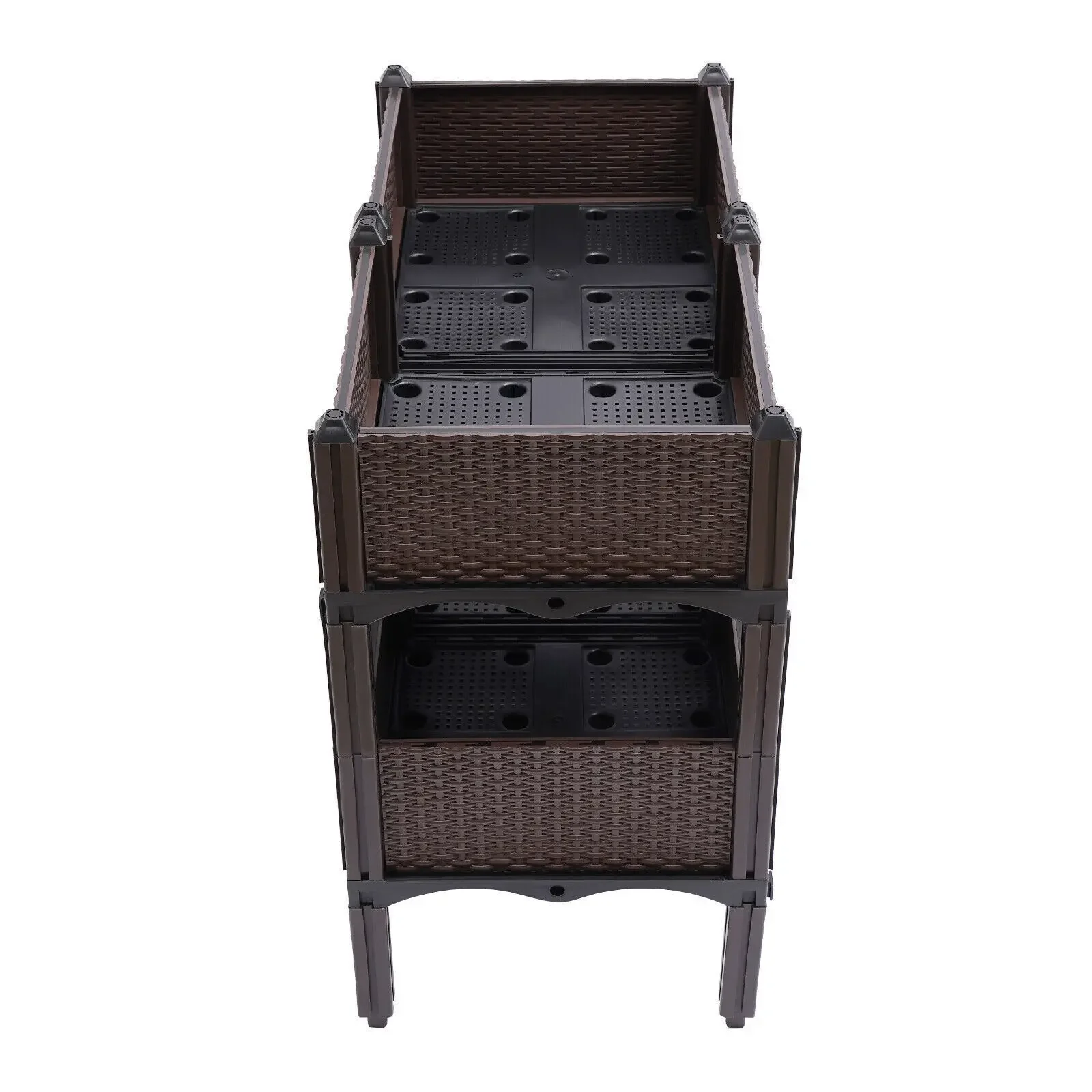 2 Tiers Elevated Raised Garden Bed with Legs Planter Grow Box Outdoor Yard US - view 5