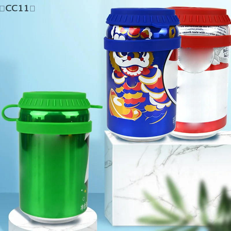 [CC11] الصودا القابلة لإعادة الاستخدام تغطي الأغطية المضادة للتسرب، سيليكون مقاوم للغبار يغطي الكوك والعصير والبيرة والصودا، يناسب العلب القياسية