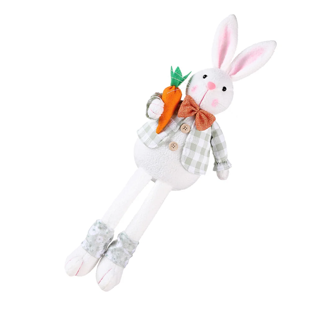 Coniglietto pasquale animale di peluche materiale morbido aspetto realistico tavolo divano libreria ornamento decorazione coniglietto pasquale