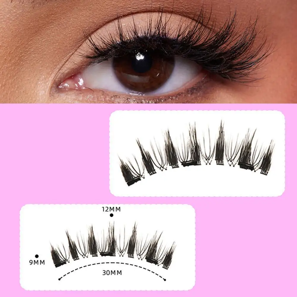 1pair Magnetic False Eyelashes With Tweezers 3D Natural Eyelash Tweezers Eyelashes Natural Mink Effect Fake Magnetic Cosmet M9E2