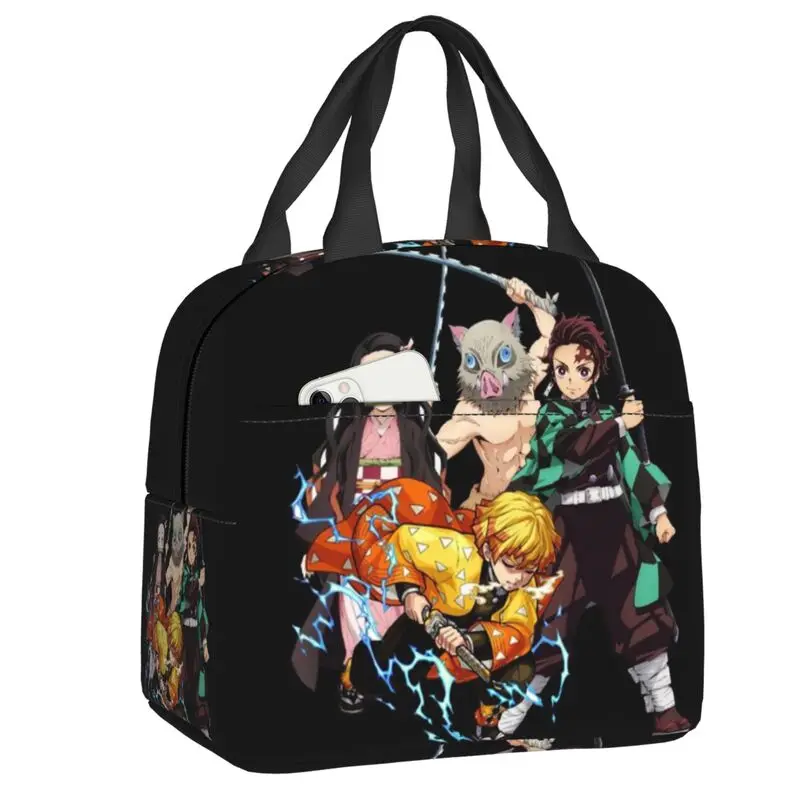 

Custom Demones S-Slayer Thermal Insulated Lunch Bag Women Portable Lunch Container for Work School Travel Multifunction Food Box