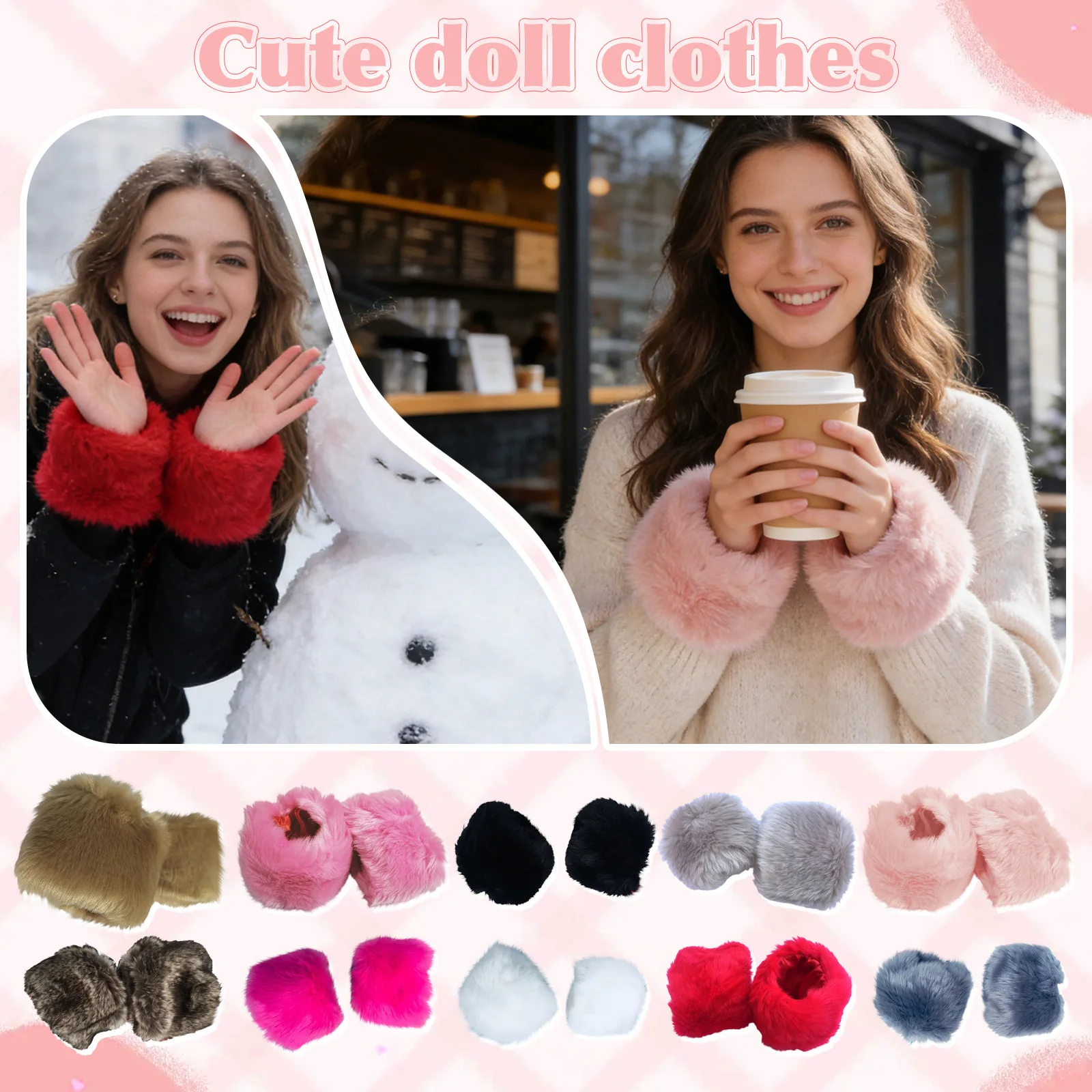 

Плюшевые нарукавники, мягкие плюшевые манжеты-кольца на запястье, зимние нарукавники