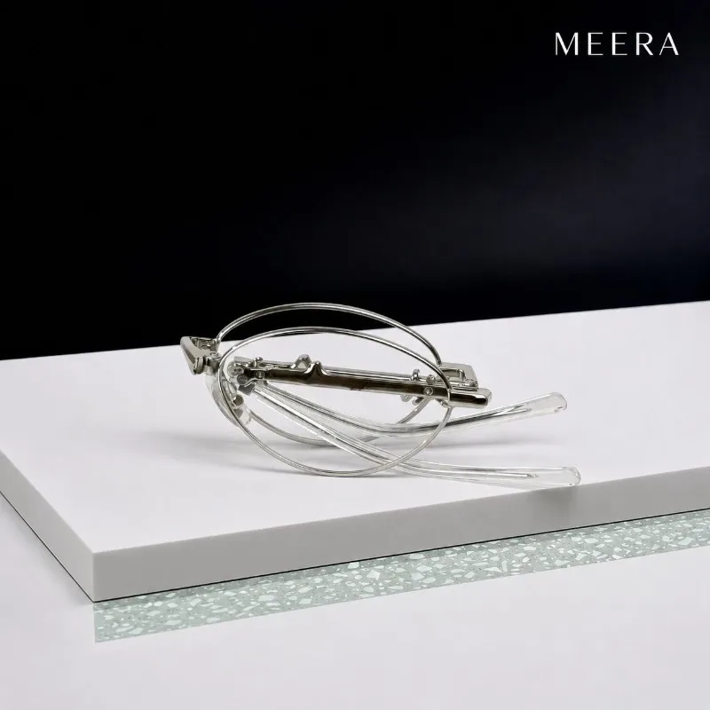 2026 New Korea Futuristic Thorn Designer Luxury Ultralight Foldable Metallic Gm Glass Frame Anti-blue Uv400 Sunglass Shade Aden