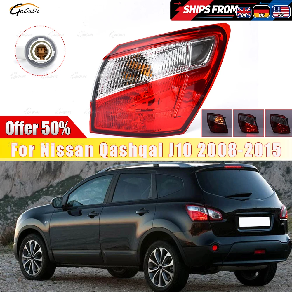 Image of Für Nissan Qashqai J10 2008-2015 Rücklicht Brems-Blinkerleuchte 26559-BR01A 26555-BR01A Auto-Ersatzteile