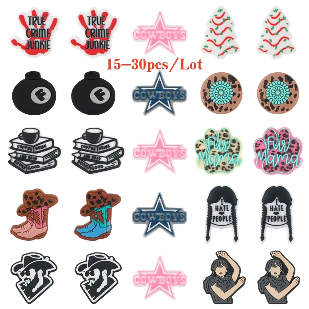 

15/30Pcs Silicone Beads Focus Beads For Jewelry Making DIY Pacifier Chain Bracelet Accessories