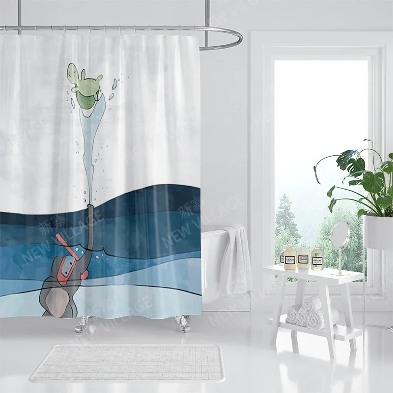 Waterproof fabric shower curtains Bathroom curtain accessories 180x200 Bath curtain for shower 240*200 nordic boho decoration