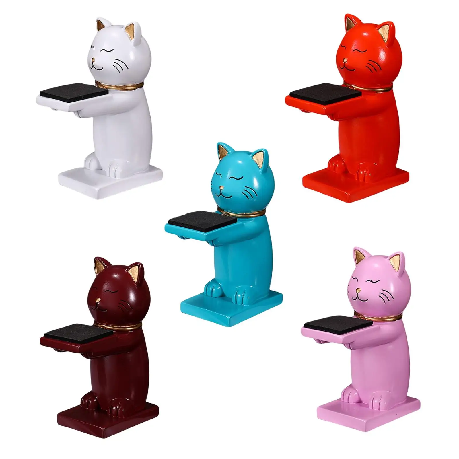 Cute Cat Figure Resin Watch Stand Table Jewelry Display Stand Organizer Measure