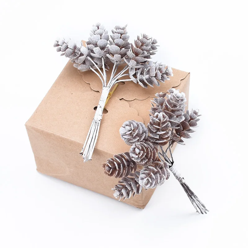

Mini Pine Cone Artificial Plants Christmas Ornaments 10pc/Bundle Fake Pine Cone for Christmas DIY Garlnd Xmas Pinecone Decora