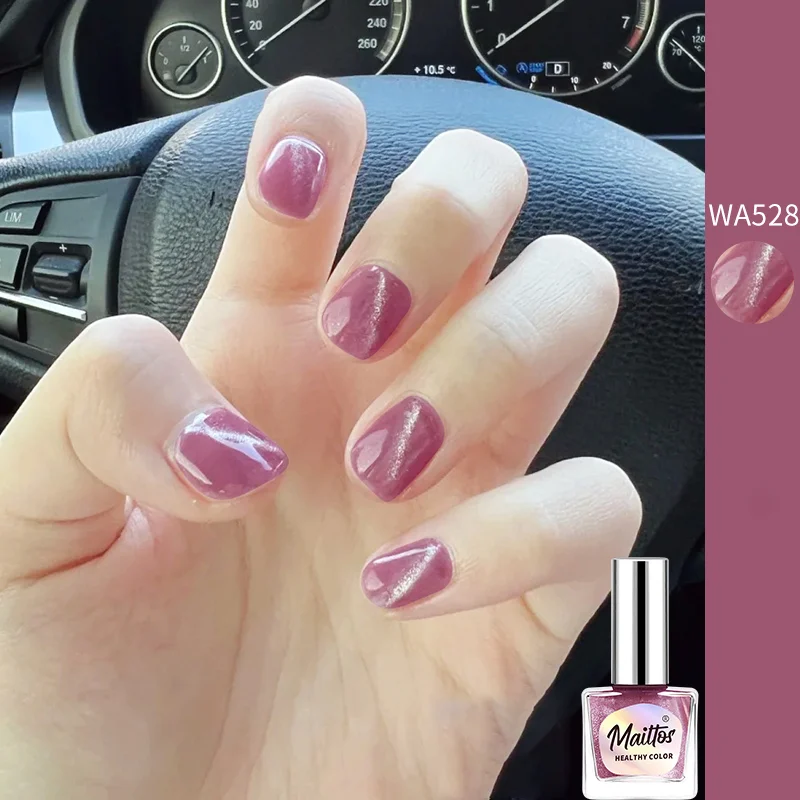 WA528 - 12ml No-bake Cat's Eye Water-based Nail Polish, Odorless, With a Magnet, It Dries Quickly, No Need UV Lamp, Easy to Tear