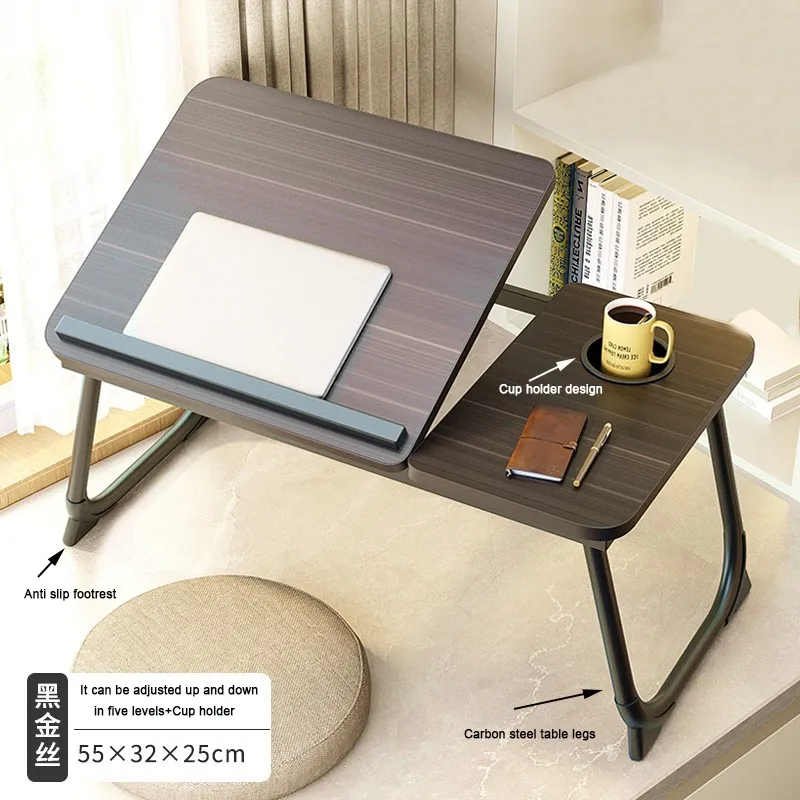 Adjustable Foldable Laptop Desk, Portable Table, Children's Dormitory Study Desk for Lazy People,Desk Folding Writing 55x32x25cm