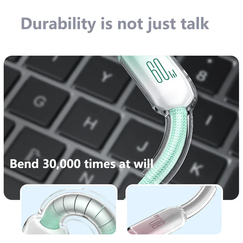 60W Fast Charge Cable PD Quick Charging High Quality Type-C To C Cable With Anti-fouling Shell Durable Cable For Phone Cable