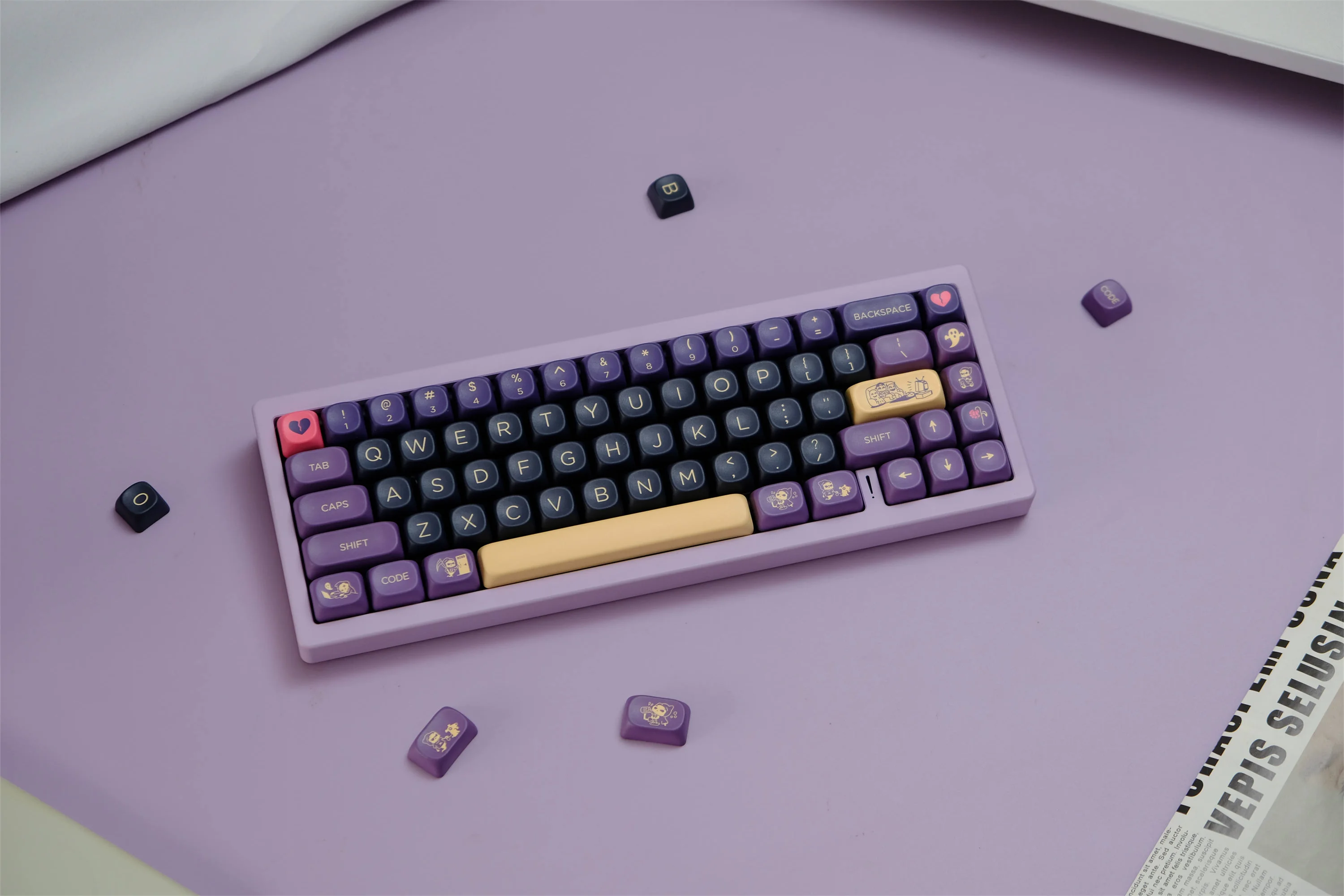Grim Reaper Keycaps 126 Keys PBT Keycap MOA XOA Profile DYE-SUB For MX Switch Wooting Mechanical Keyboard Keycap ISO ANSI Layout