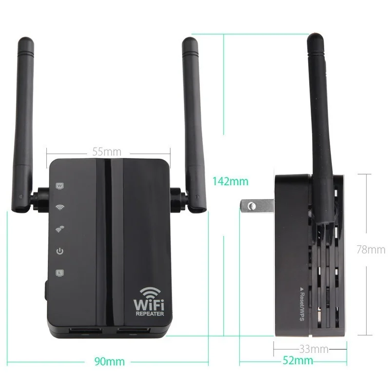 300m Dual Network Port Repeater Wireless Wifi Signal Enhancement Verstärker Routing Signal Expander Repeater