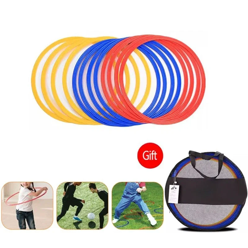 12Pcs Durable Agility Training Rings Colorful Football Soccer Speed Agility Training Ring Sport Futbol Equipment 30cm 40cm Ring