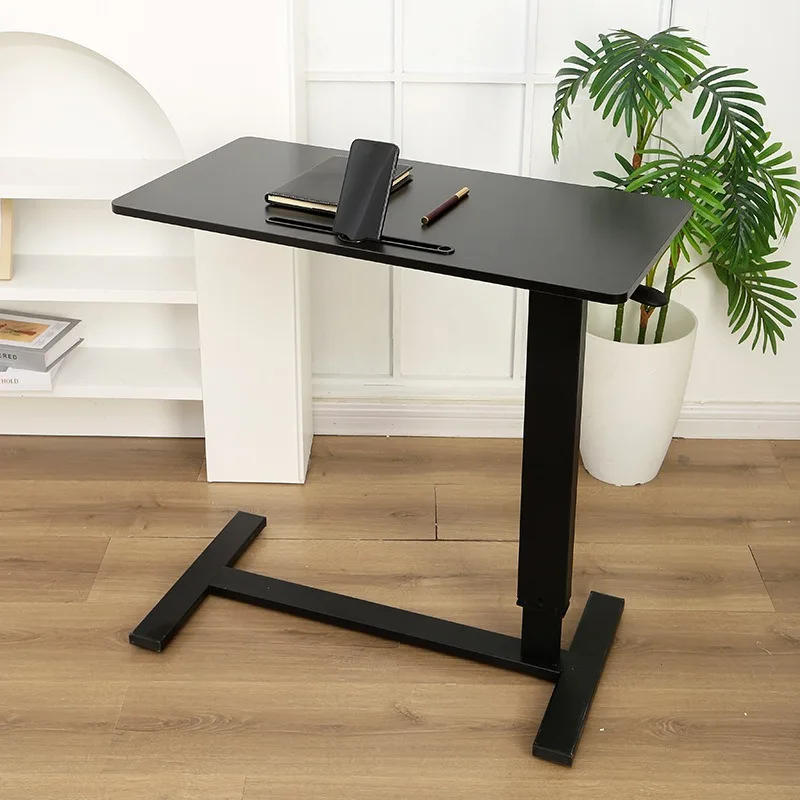 Manufacturer customized movable bedside table folding and flipping pneumatic lifting bedside small table standing work computer