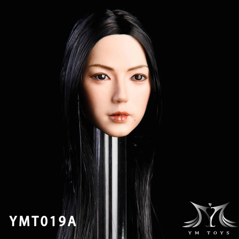 YMTOYS YMT019 1/6 Scale Beautiful Asian Female Head Sculpt Planted Hair Model For 12